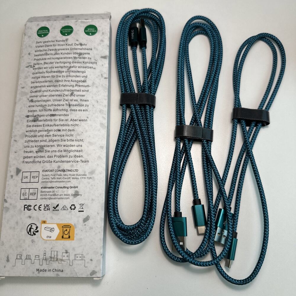 3pack Charging Cable for iPhone 16 15 Pro Max 3.3/6.6/10FT,USB A to C type C